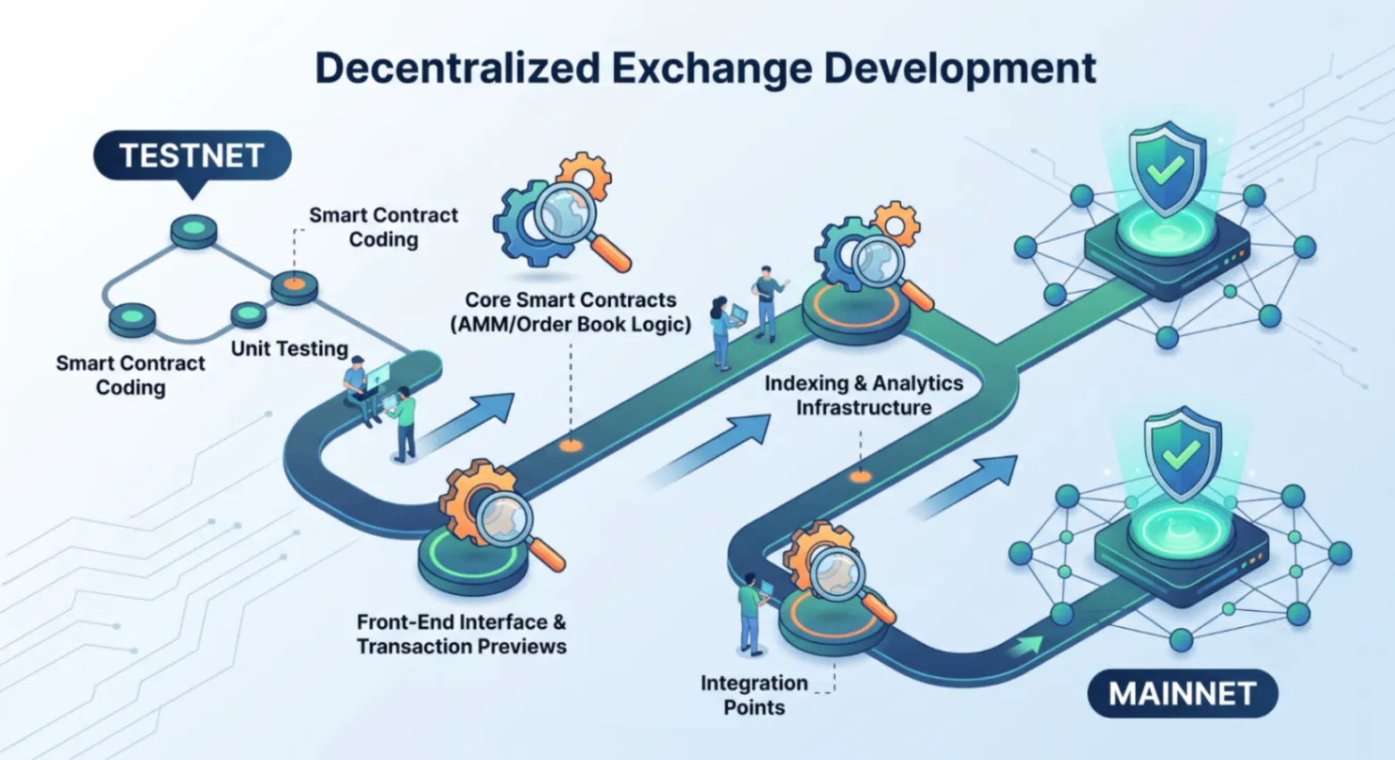 Decentralized exchange development: the security audit checklist from testnet to mainnet
